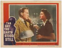 1r240 DAY THE EARTH STOOD STILL LC #8 1951 Patricia Neal watches Hugh Marlowe on phone, classic!