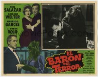 1r169 EL BARON DEL TERROR Spanish/US LC 1963 creepy monster puts its forked tongue on guy's neck!