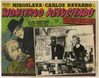 1r170 EL MONSTRUO RESUCITADO Spanish/US LC 1955 disfigured guy w/beautiful Miroslava in laboratory!