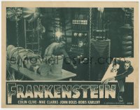 1r254 FRANKENSTEIN LC R1947 Colin Clive & Dwight Frye by monster Boris Karloff, creation scene!