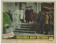 1r270 INVISIBLE MAN RETURNS LC #6 R1948 special FX image of transparent Vincent Price by hospital!