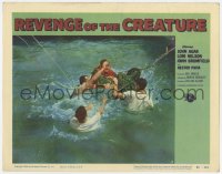 1r299 REVENGE OF THE CREATURE LC #3 1955 four men in water tie up the monster with rope!