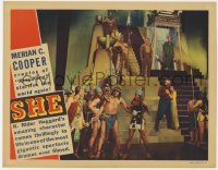 1r207 SHE LC 1935 top stars & Noble Johnson standing on stairs of elaborate set, fantasy classic!