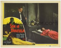 1r301 SON OF DRACULA LC #2 R1948 vampire Lon Chaney Jr, sneaks up on sleeping Louise Allbritton!