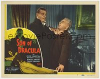 1r304 SON OF DRACULA LC #5 R1948 great c/u of Count Lon Chaney Jr. grabbing Bromberg by the neck!