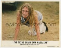 1r314 TEXAS CHAINSAW MASSACRE LC #1 1974 close up of terrified Marilyn Burns covered in blood!
