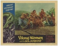 1r219 VIKING WOMEN & THE SEA SERPENT LC #3 1958 sexy female warrior tries to save barechested man!