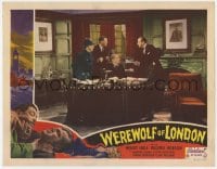 1r329 WEREWOLF OF LONDON LC #7 R1951 Lawrence Grant with 3 guys in office, 1st Universal Wolfman!