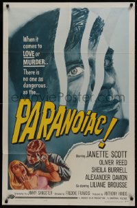 1r529 PARANOIAC 1sh 1963 a harrowing excursion that takes you deep into its twisted mind!
