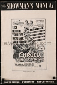 1r364 CURUCU, BEAST OF THE AMAZON pressbook 1956 Universal horror, great Reynold Brown monster art!