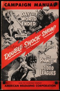 1r365 DAY THE WORLD ENDED/PHANTOM FROM 10,000 LEAGUES pressbook 1956 schlock horror double-bill!
