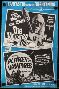 1r366 DIE MONSTER DIE/PLANET OF THE VAMPIRES pressbook 1965 the fantastic versus the frightening!