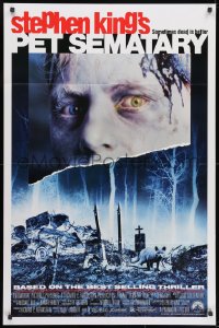 1r530 PET SEMATARY 1sh 1989 Stephen King's best selling thriller, cool graveyard image!