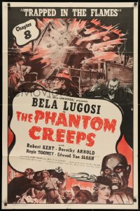 1r531 PHANTOM CREEPS chapter 8 1sh 1939 Bela Lugosi, Universal serial, Trapped in Flames, rare!