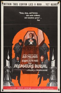 1r537 PREMATURE BURIAL 1sh 1962 Edgar Allan Poe, Reynold Brown art of Ray Milland buried alive!