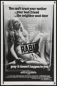 1r538 RABID 1sh 1977 Marilyn Chambers, image of dead girl in refrigerator, Cronenberg directed!