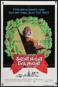 1r549 SILENT NIGHT EVIL NIGHT 1sh 1975 this gruesome image will surely make your skin crawl!