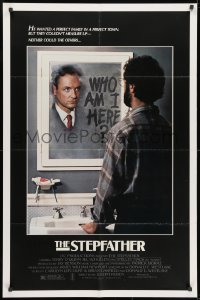 1r560 STEPFATHER 1sh 1986 psycho killer Terry O'Quinn at mirror wondering, Who am I here!