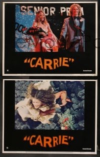 1r341 CARRIE 8 LCs 1976 Stephen King, Sissy Spacek & crazy mother Piper Laurie, complete set!