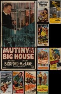 1s037 LOT OF 10 FOLDED THREE-SHEETS 1940s-1960s great images from a variety of different movies!
