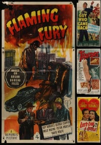1s038 LOT OF 6 FOLDED THREE-SHEETS 1940s-1960s great images from a variety of different movies!