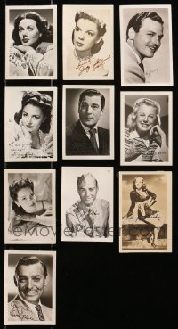 1s737 LOT OF 10 4X6 FAN PHOTOS WITH FACSIMILE SIGNATURES 1930s-1940s leading men & women!
