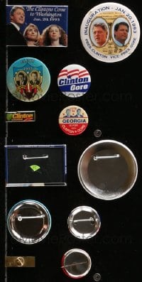 1s002 LOT OF 6 BILL CLINTON POLITICAL PINS 1992-1993 great images with Al Gore & Hillary!