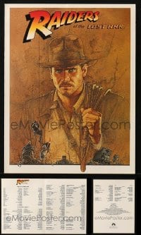 1s072 LOT OF 3 RAIDERS OF THE LOST ARK SCREENING PROGRAMS 1981 Amsel art of Indiana Jones!