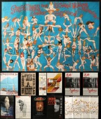 1s496 LOT OF 11 FORMERLY FOLDED POSTERS FROM ARTHOUSE MOVIES 1970s-1990s a variety of images!