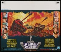 1t421 BATTLE OF THE BULGE Belgian R1970s Henry Fonda, Robert Shaw, cool tank art by Ray!