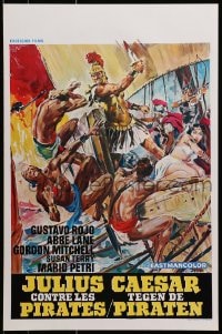 1t426 CAESAR AGAINST THE PIRATES Belgian 1962 Giulio Cesare Contro I Pirati, cool action art!