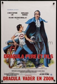 1t430 DRACULA & SON Belgian 1976 wacky art of Christopher Lee & his vampire son by Berry!