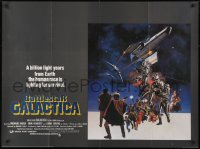 1t212 BATTLESTAR GALACTICA British quad 1978 great sci-fi montage art by Robert Tanenbaum!