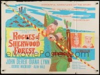 1t242 ROGUES OF SHERWOOD FOREST British quad 1950 John Derek as the son of Robin Hood!