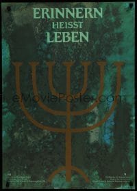 1t524 ERINNERN HEISST LEBEN East German 23x32 1988 Thomas Kastner, cool art of menorah!