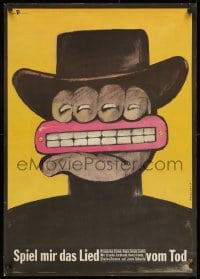 1t566 ONCE UPON A TIME IN THE WEST East German 23x32 1981 Leone, Schleusing art of harmonica-cowboy!