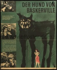 1t594 HOUND OF THE BASKERVILLES East German 16x20 1964 Peter Cushing as Sherlock, different!
