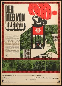 1t601 THIEF OF BAGDAD East German 16x23 1965 Conrad Veidt, June Duprez, Rex Ingram, Sabu!