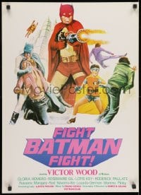 1t008 FIGHT BATMAN FIGHT Filipino poster 1973 different art of Victor Wood in the title role!