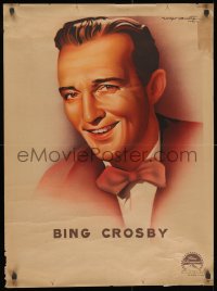 1t263 BING CROSBY French 23x32 1940s incredible art of the musical star by Roger Soubie!