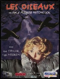 1t282 BIRDS French 16x21 R1999 Alfred Hitchcock, classic image of Tippi Hedren being attacked!
