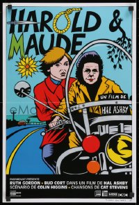 1t291 HAROLD & MAUDE French 16x24 R2009 different art of Ruth Gordon & Bud Cort by Thierry Guitard!