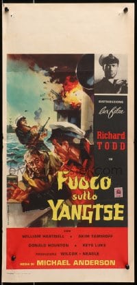 1t916 BATTLE HELL Italian locandina 1957 Richard Todd, Michael Anderson's Yangtse Incident!