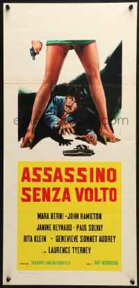 1t952 KILLER WITHOUT A FACE Italian locandina 1968 art of sexy couple in bed + killer with knife!