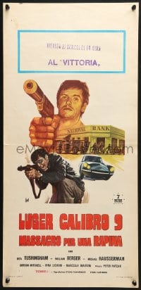 1t977 SITUATION Italian locandina 1974 Aller art of wacky masked criminals & William Berger with guns!