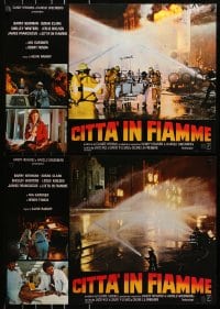 1t893 CITY ON FIRE group of 5 Italian 19x27 pbustas 1979 Alvin Rakoff, Ava Gardner, Henry Fonda!