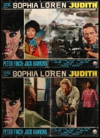 1t884 JUDITH group of 7 Italian 19x27 pbustas 1966 Daniel Mann directed, Sophia Loren & Peter Finch!