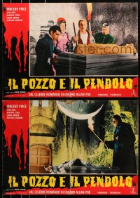 1t901 PIT & THE PENDULUM group of 4 Italian 18x26 pbustas R1969 Corman & Edgar Allan Poe, Price!