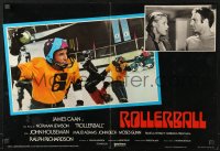 1t909 ROLLERBALL Italian 18x26 pbusta 1975 James Caan in a future where war does not exist!