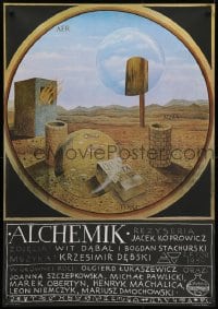 1t323 ALCHEMIK Polish 27x38 1989 Jacek Koprowicz, great Henryk Waniek desolate artwork!